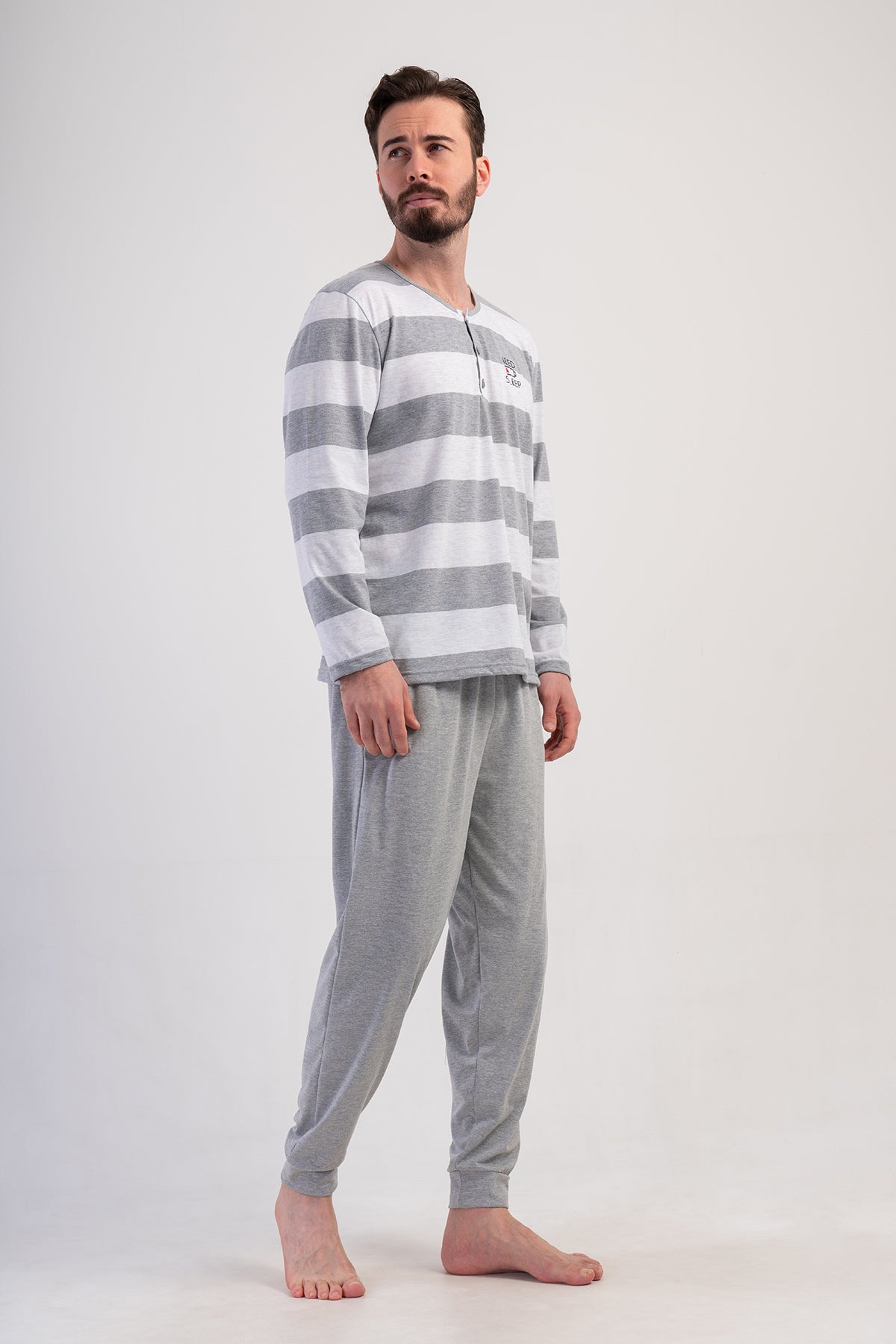 CEPLI ERKEK P.SUPREM PATLI UZUN KOL MANSETLI PIJAMA TAKIM
