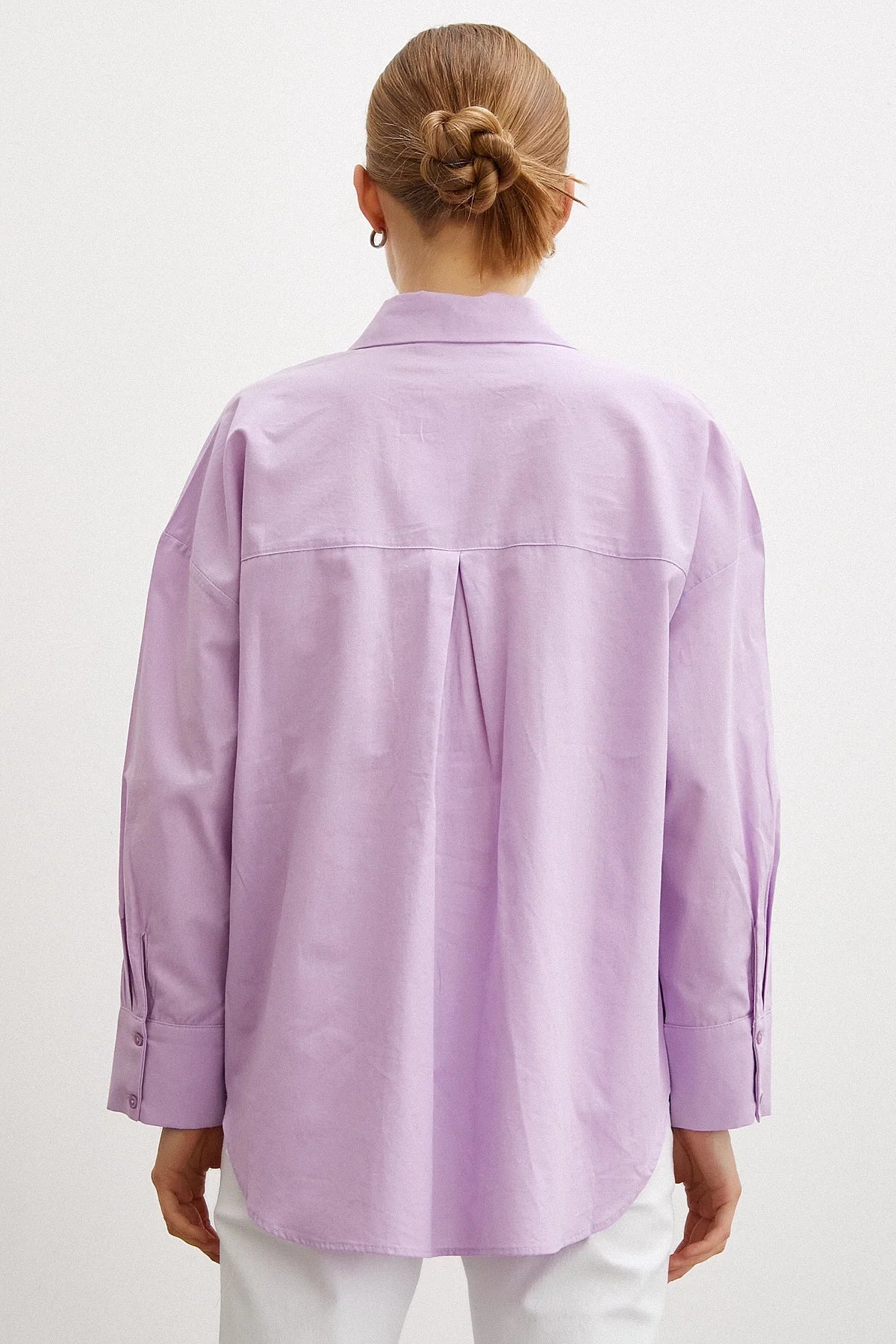 Regular Fit Poplin Gömlek - Lila