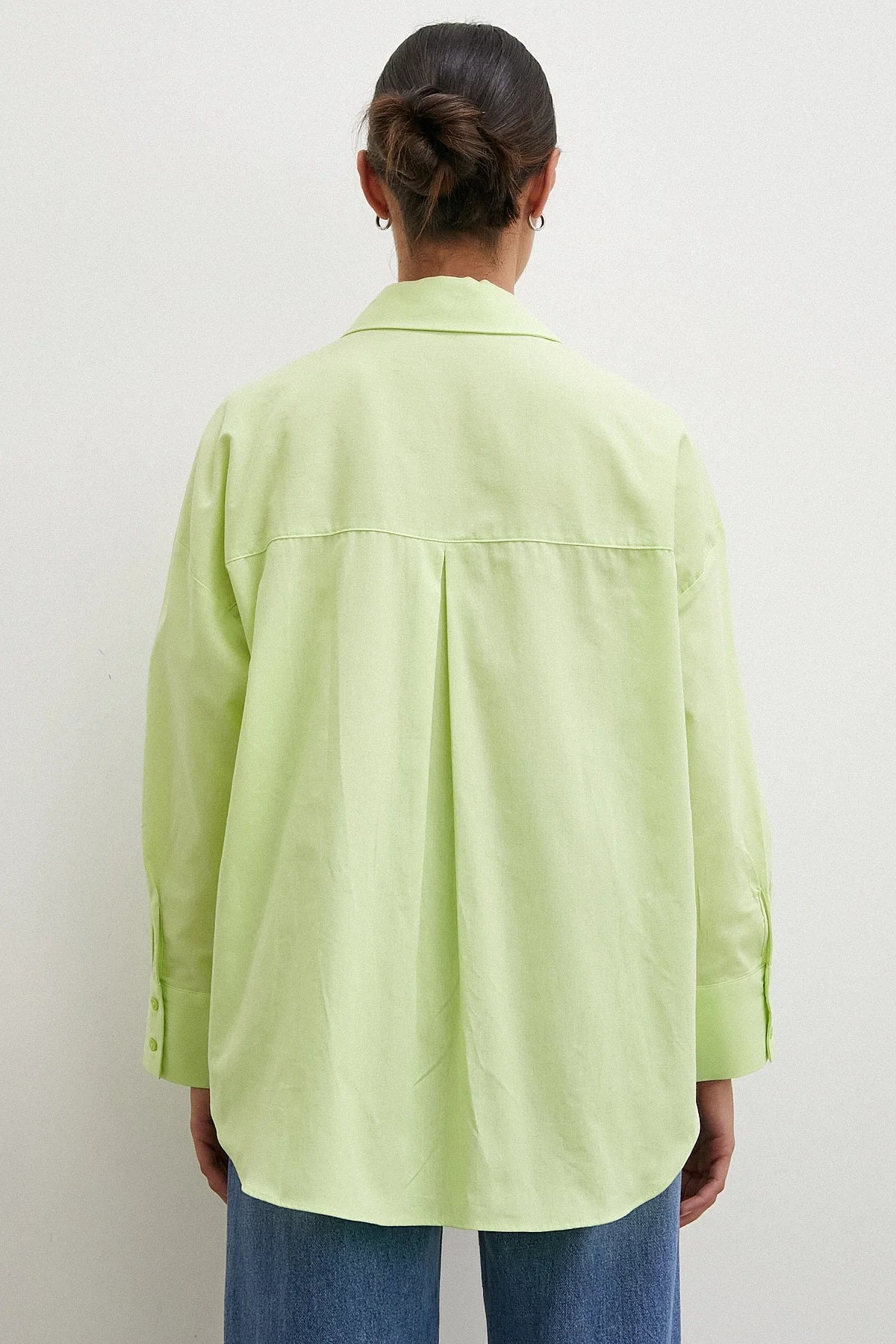 Regular Fit Poplin Gömlek - Yeşil