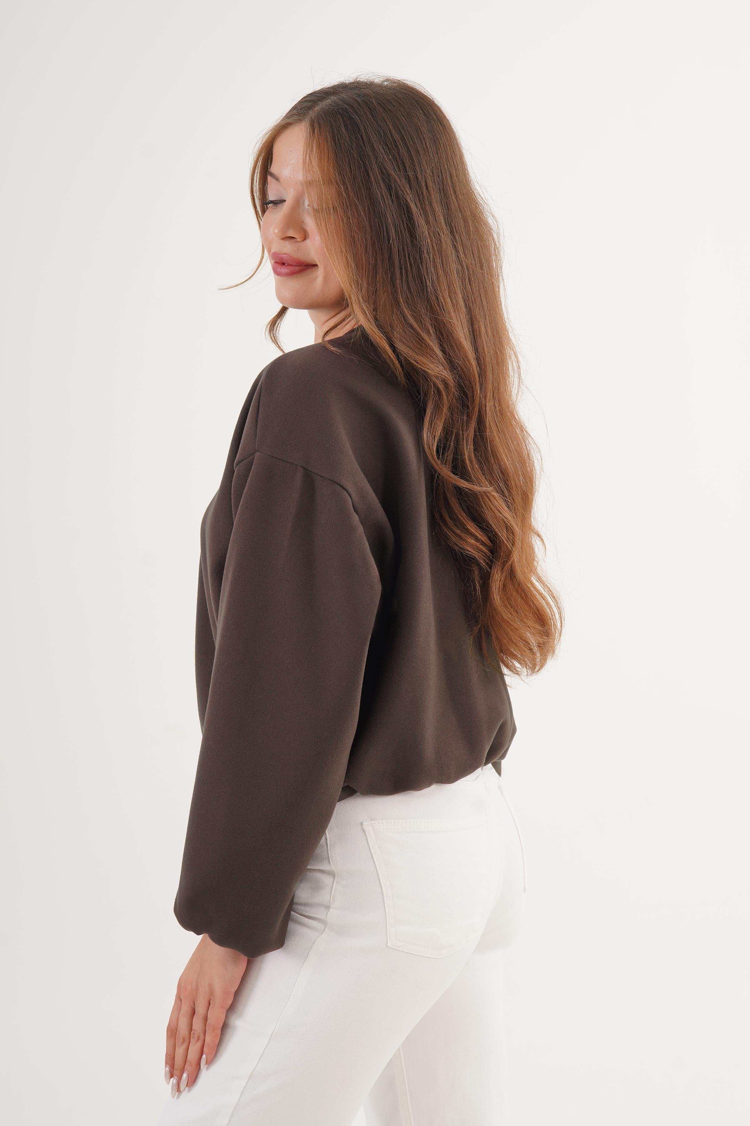 Fermuarlı İç Astarlı Bomber Kahve Toptan Ceket