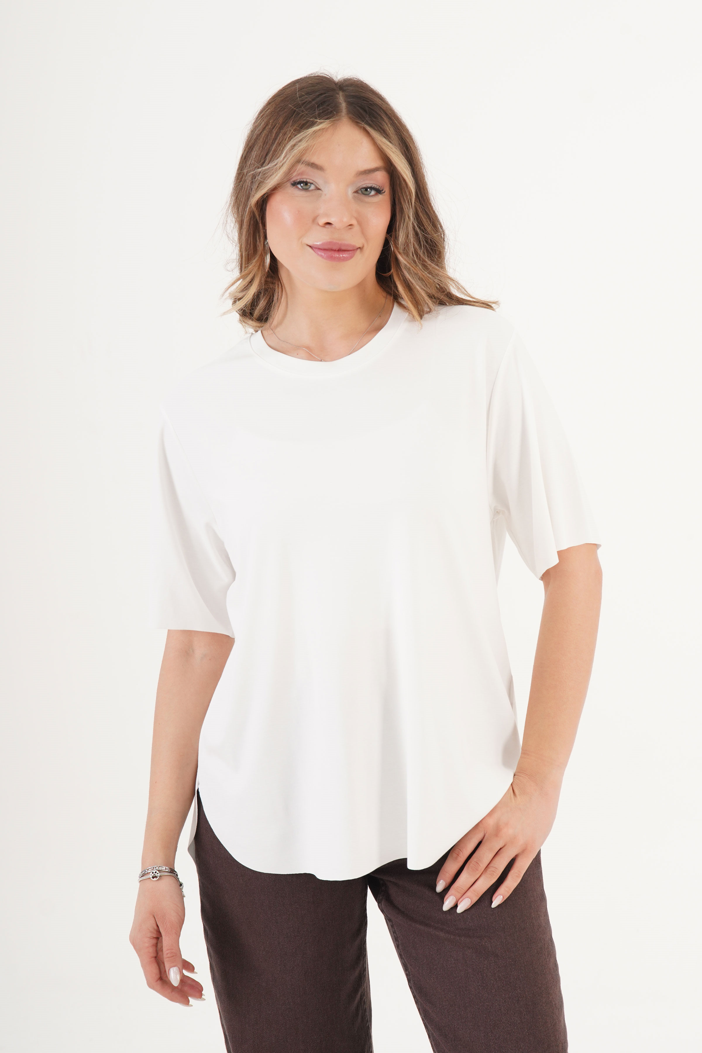 Dikişsiz Bisiklet Yaka Toptan Beyaz Tişört