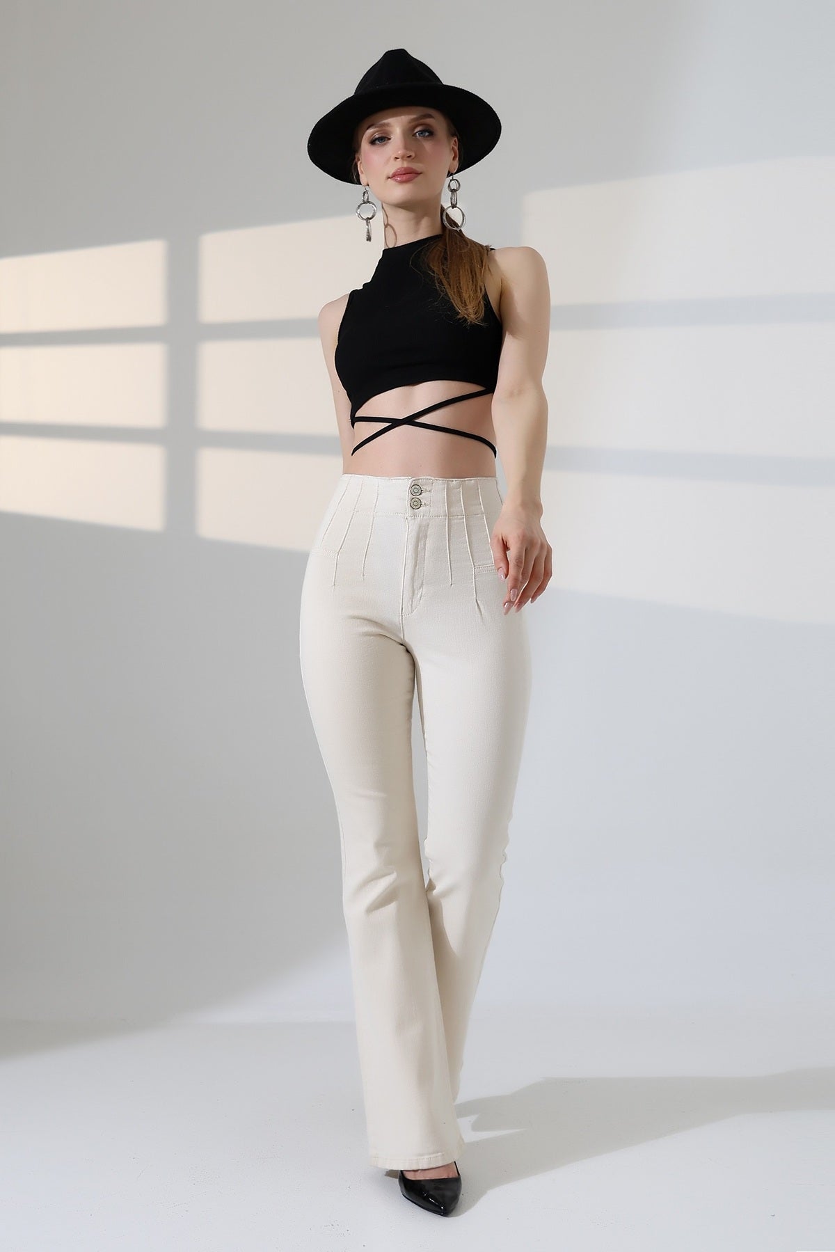 Pensli İspanyol Kot Pantolon 7021 - Naturel - (27-32) - 4