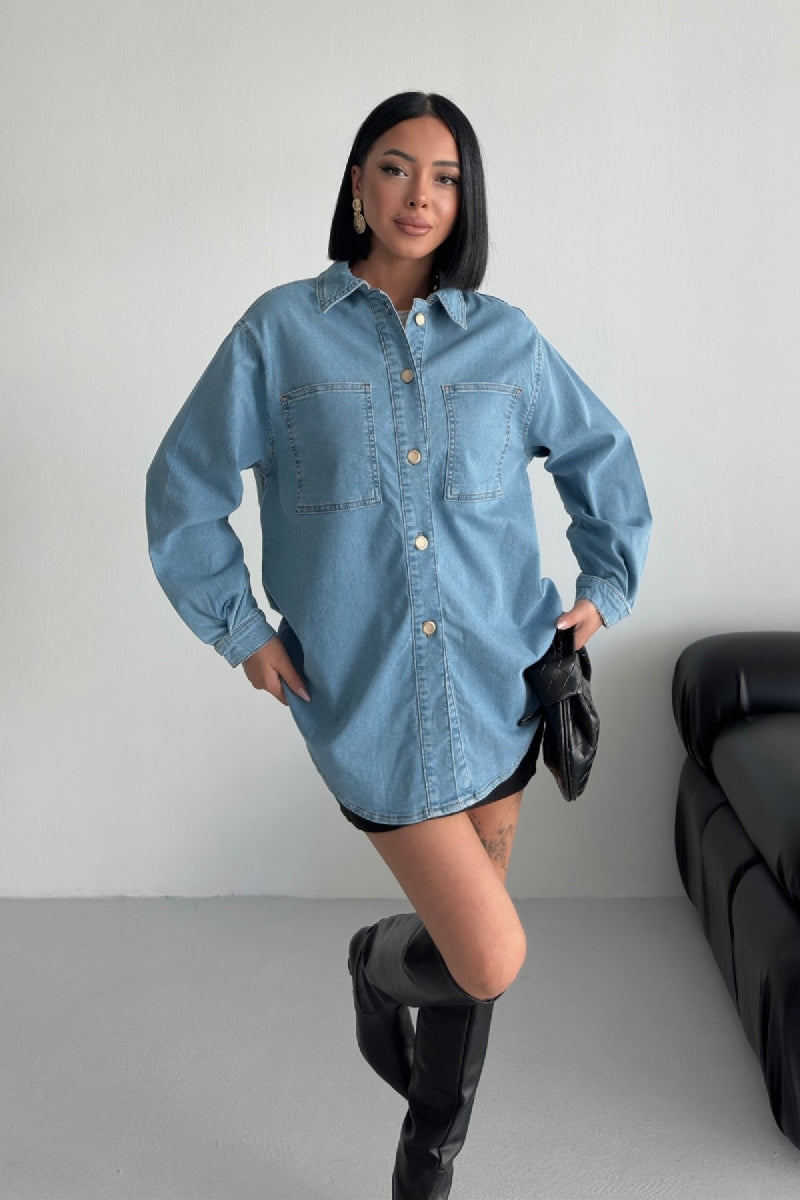Oversize Kot Gömlek 6090