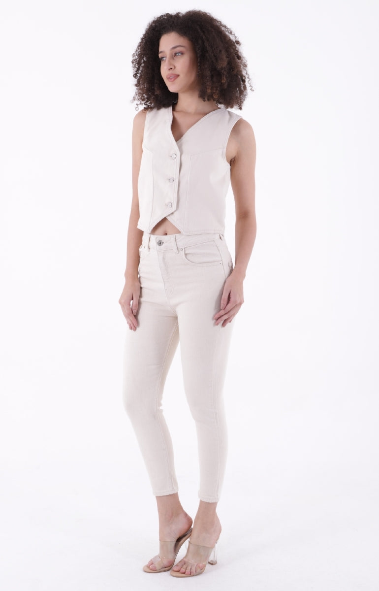 Kısa Boy Skinny Kot Pantolon 810 - Naturel - (26-31) - 4
