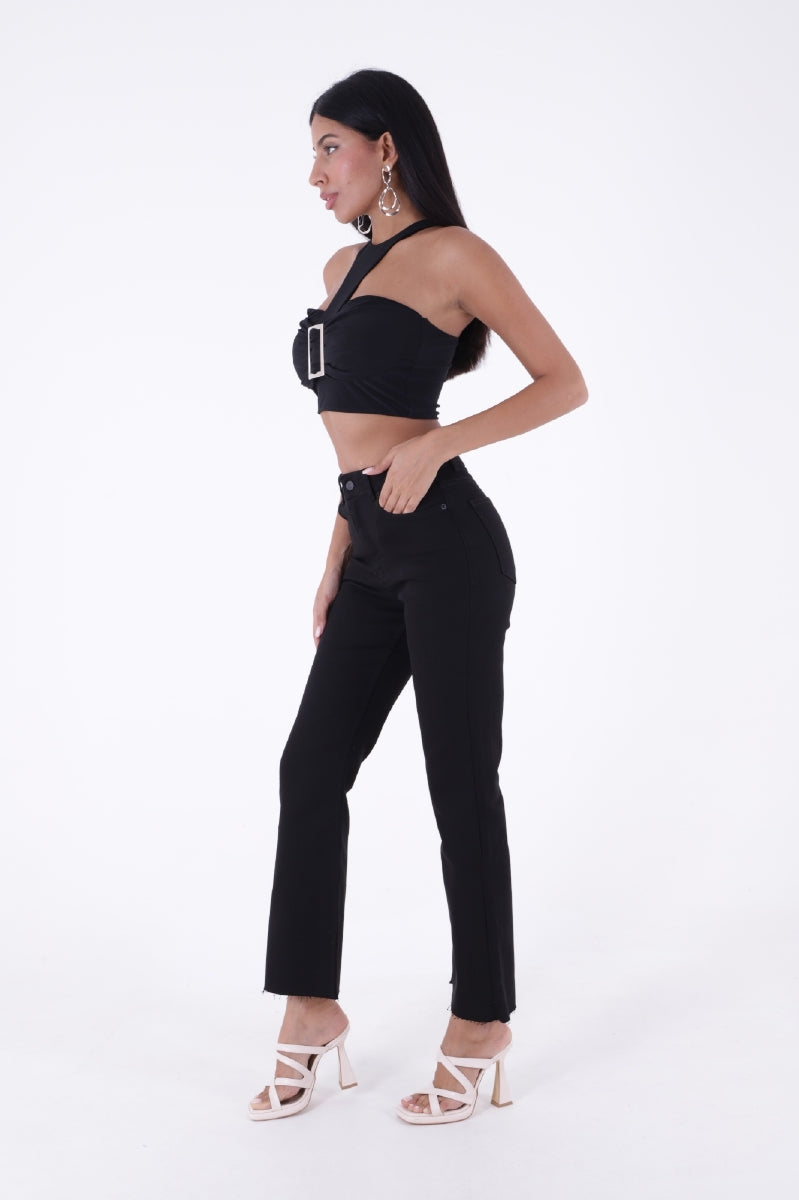 İspanyol Mom Fit Kot Pantolon 1706 - Siyah - (26-29-4) - 4