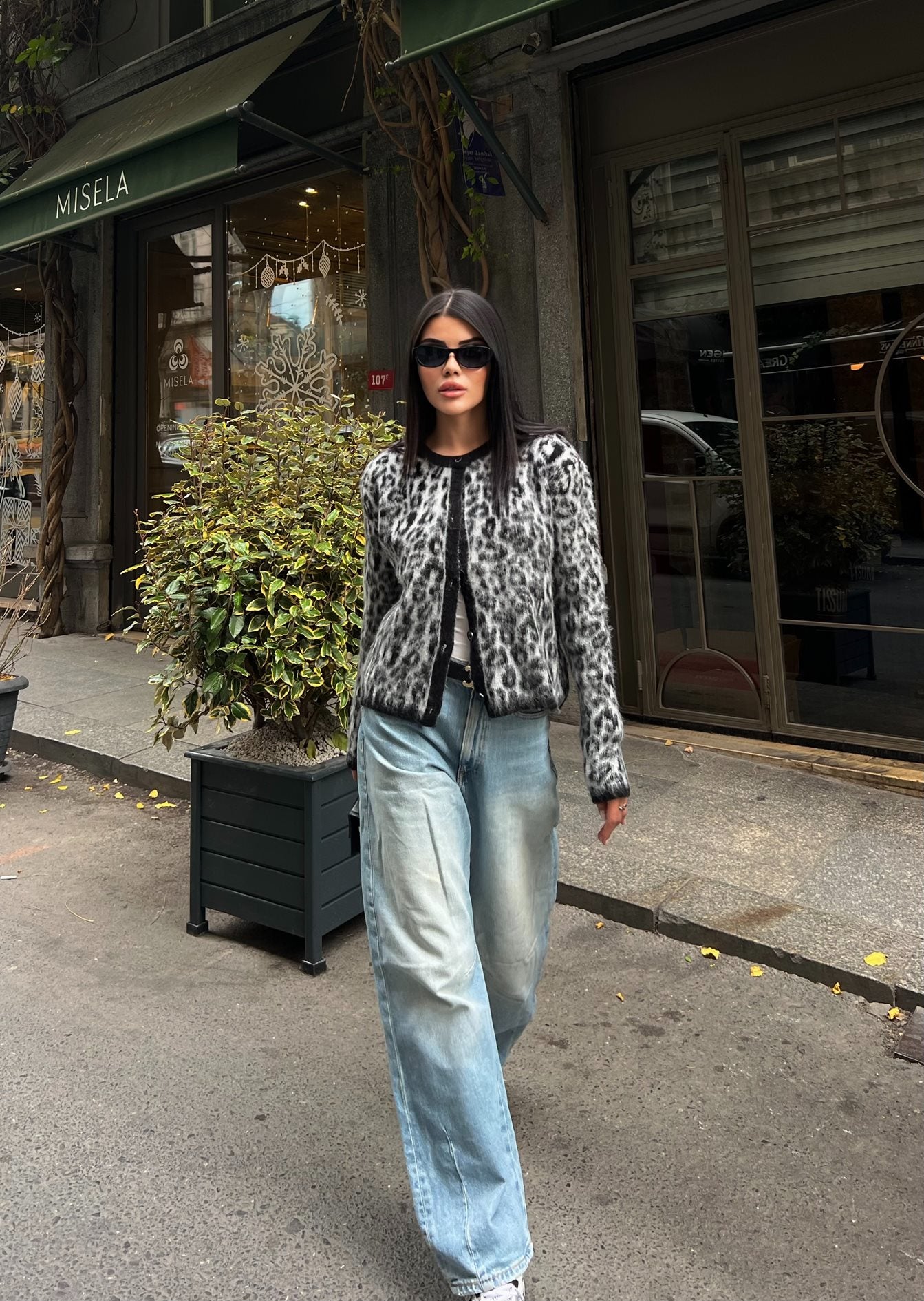 5017 LEOPAR DESEN TRİKO HIRKA