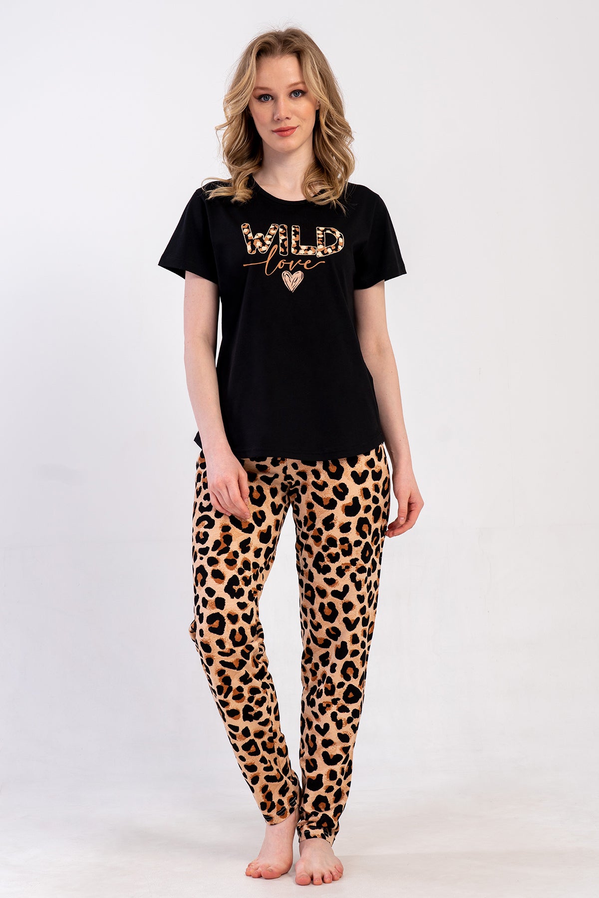 KADIN P.SUPREM BATTAL XXL O YAKA KISA KOL ETEGI OVAL PIJAMA TAKIM - BEJ