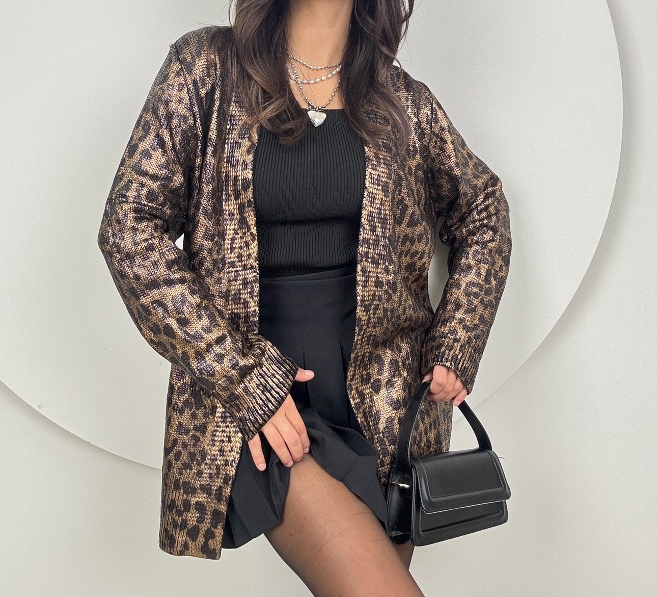 5024 PARLAK LEOPAR DESEN TRİKO HIRKA