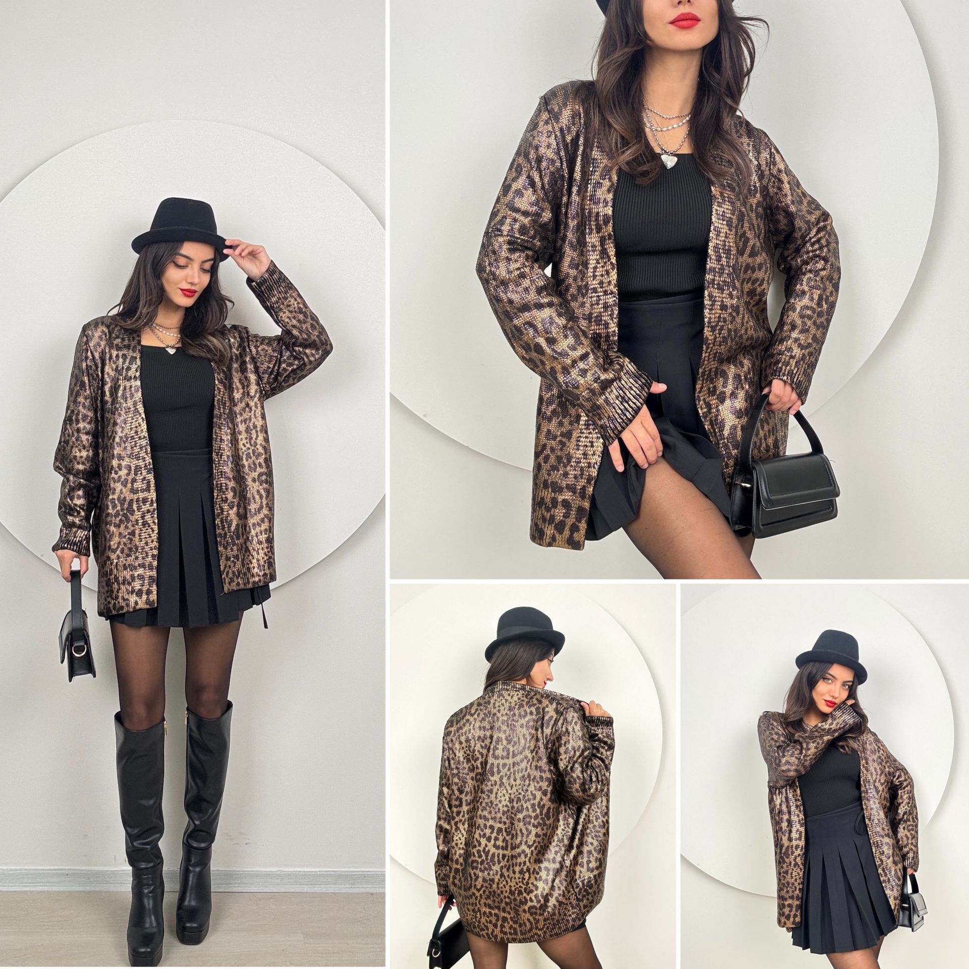 5024 PARLAK LEOPAR DESEN TRİKO HIRKA