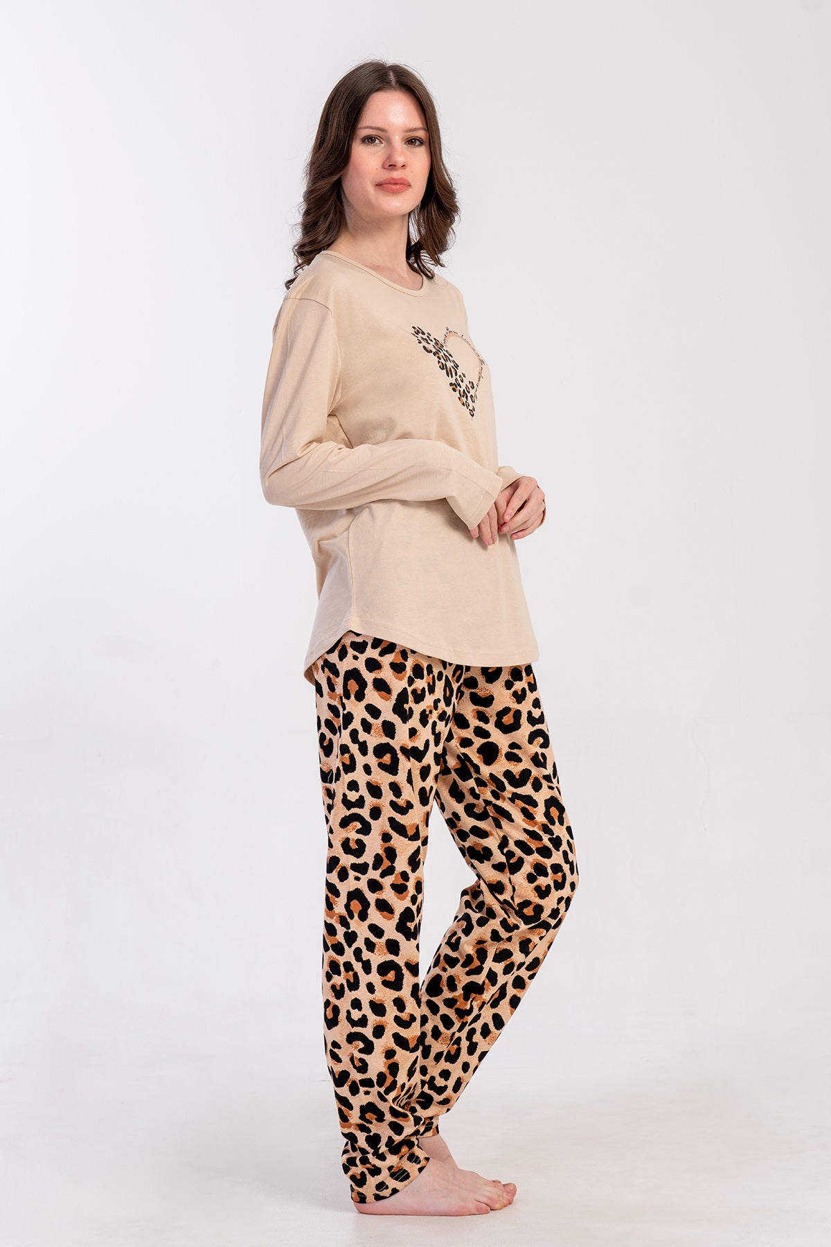 KADIN P.SUPREM O YAKA UZUN KOL ETEGI OVAL PIJAMA TAKIM
