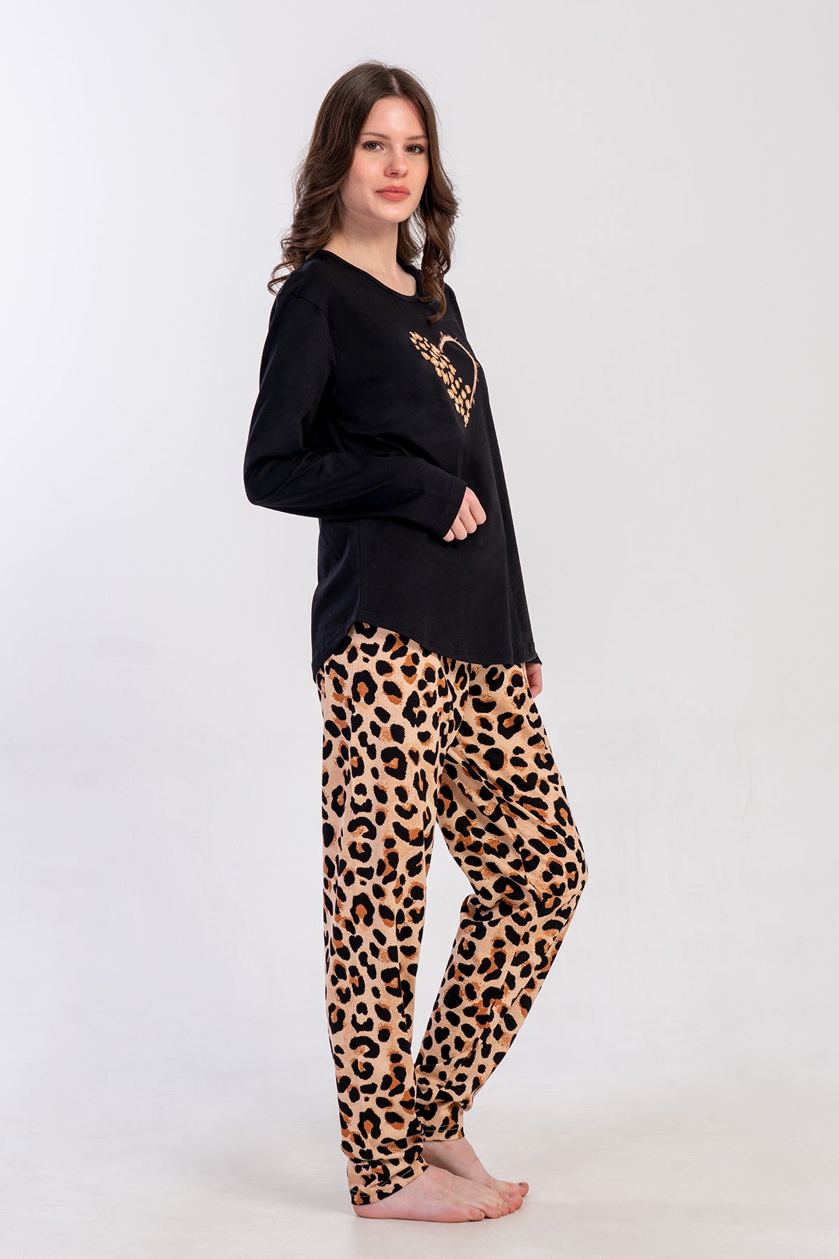KADIN P.SUPREM O YAKA UZUN KOL ETEGI OVAL PIJAMA TAKIM