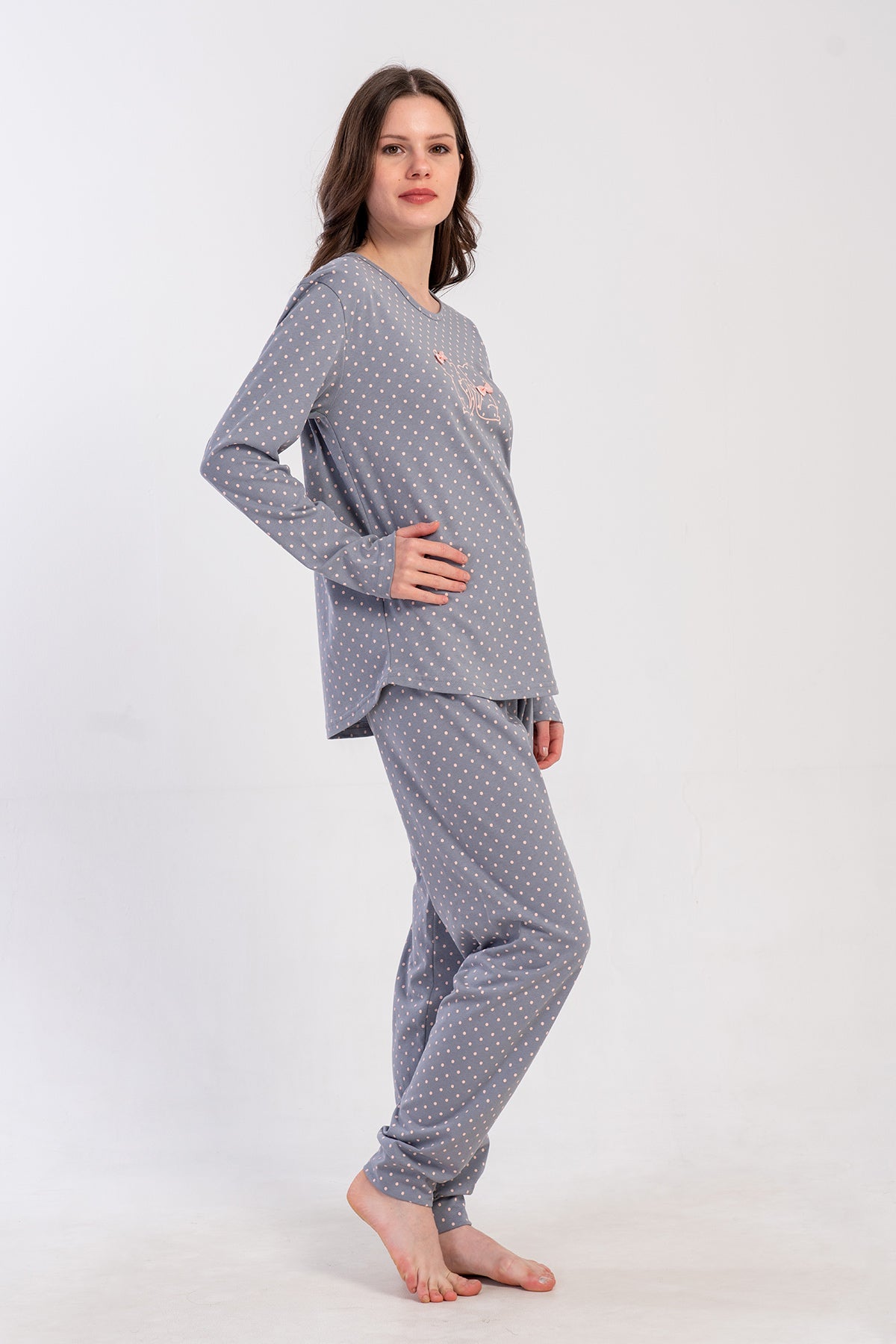 KADIN P.SUPREM O YAKA UZUN KOL ETEGI OVAL PIJAMA TAKIM