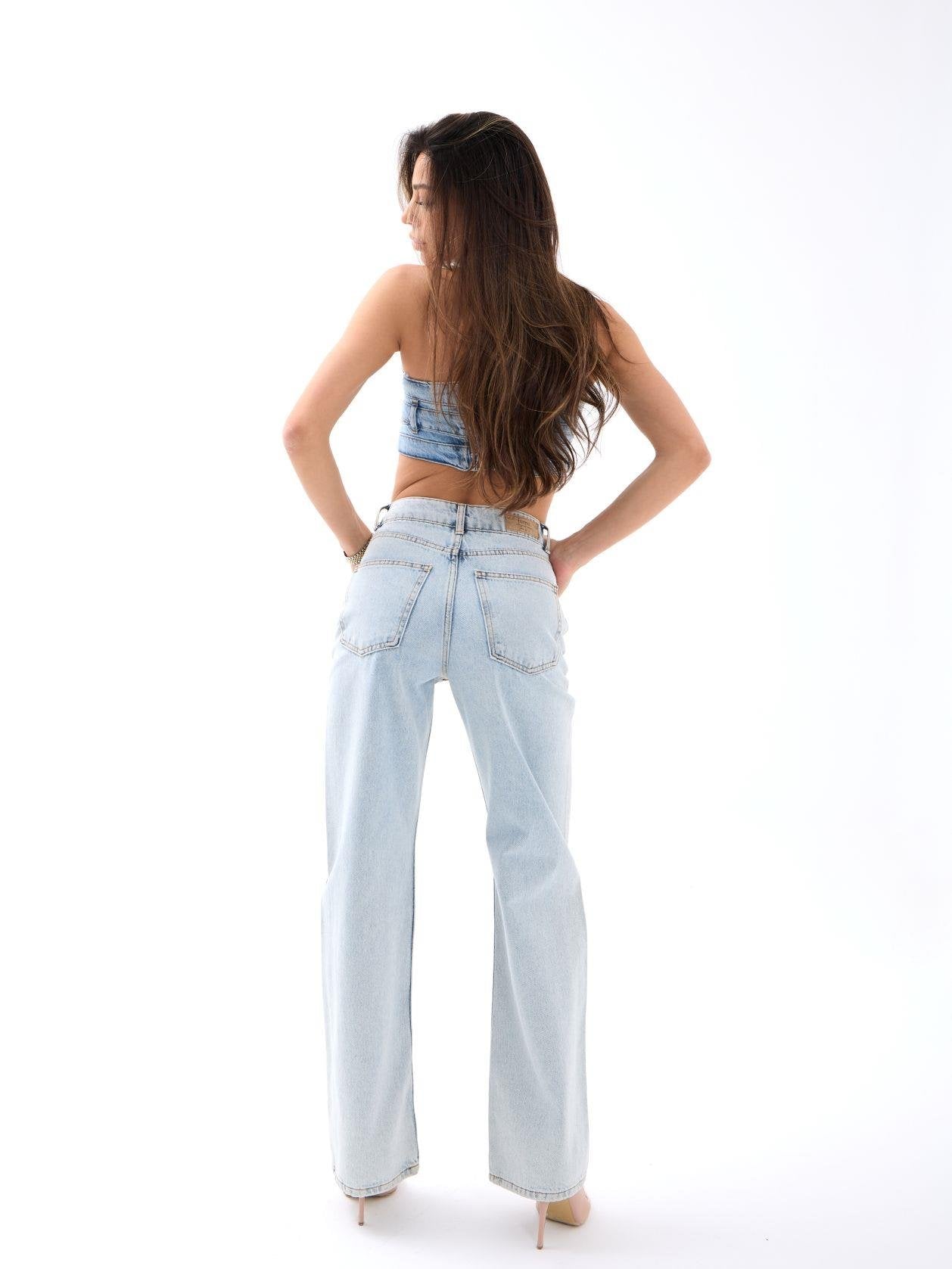 5171 DENİM BUTTONED WIDE KEG-AÇIK MAVİ