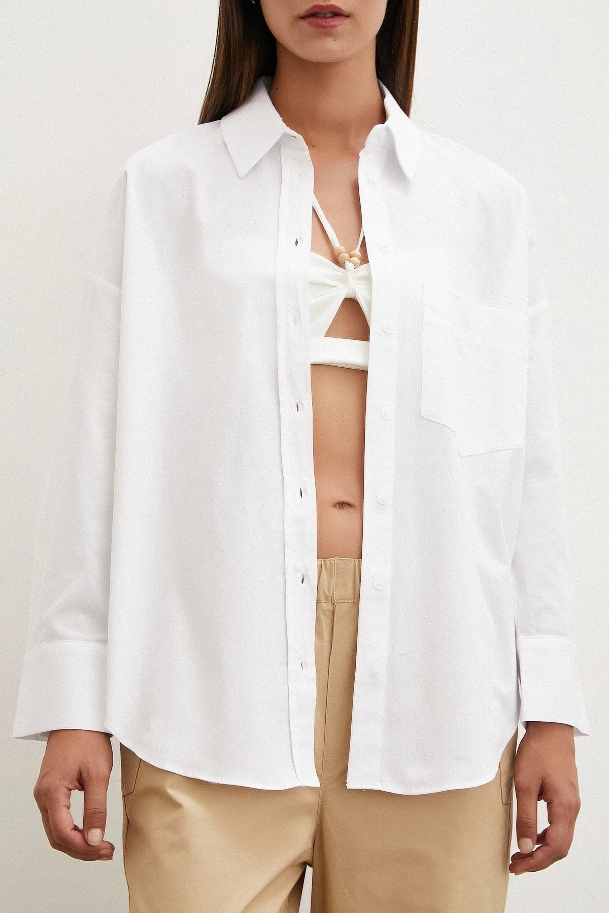 Regular Fit Poplin Gömlek - Beyaz