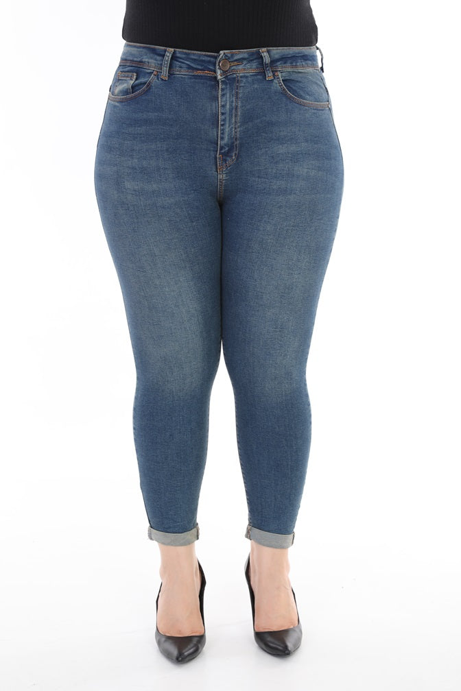 Duble Paça Kot Pantolon - Koyu Tintli Kot - (44-50) - 5
