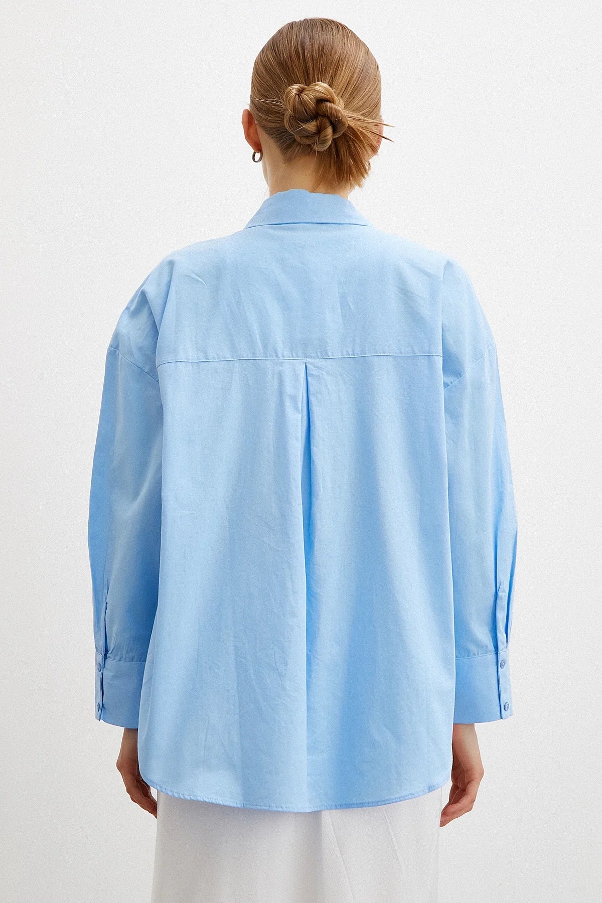 Regular Fit Poplin Gömlek - Açık Mavi