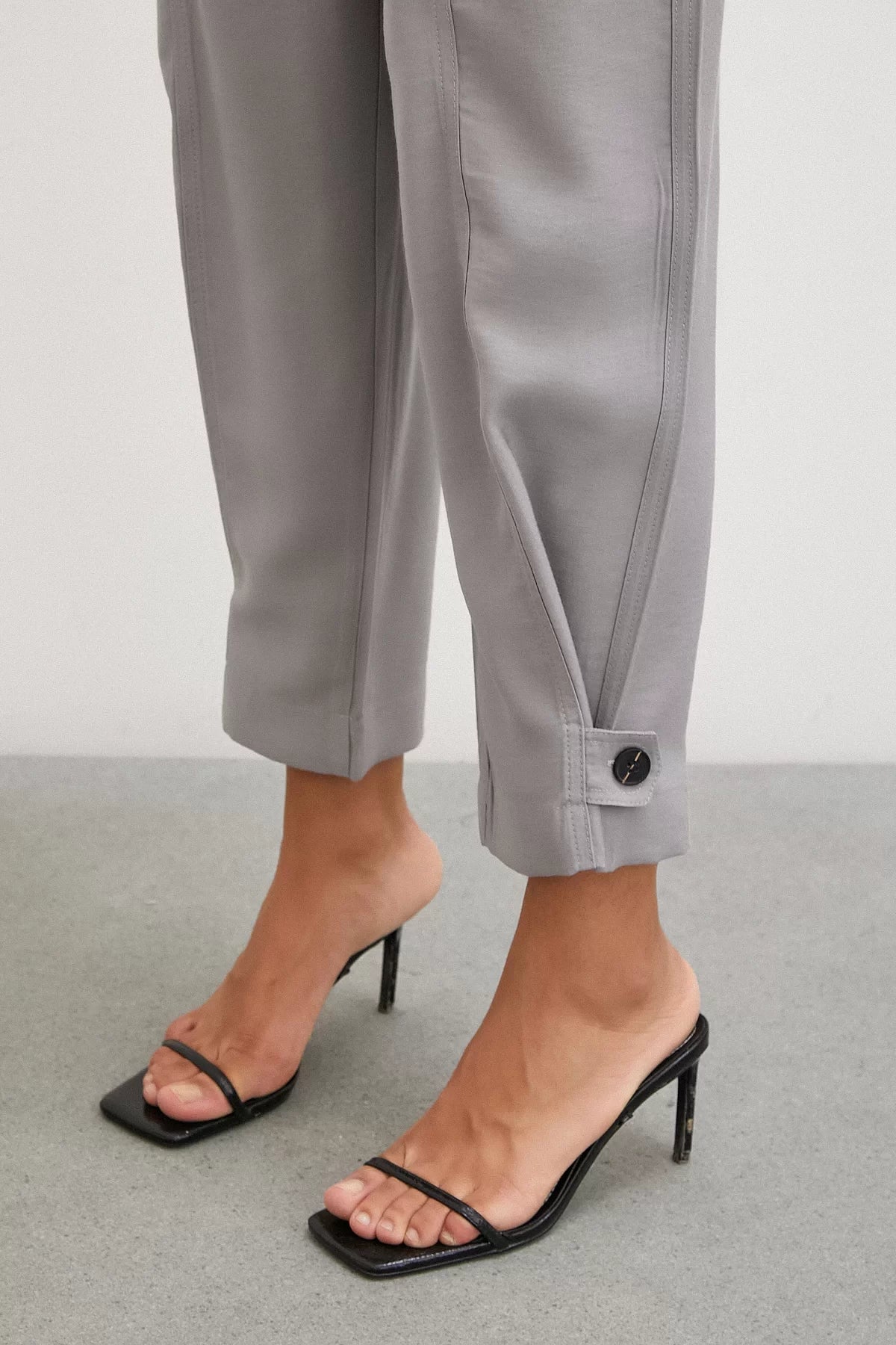 Lastikli Salaş Pantolon - Gri