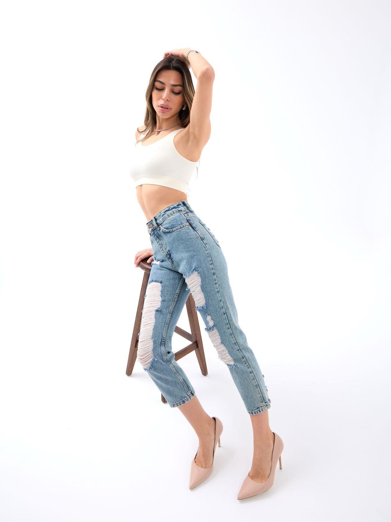 5998 KOT PANTOLON-MAVİ