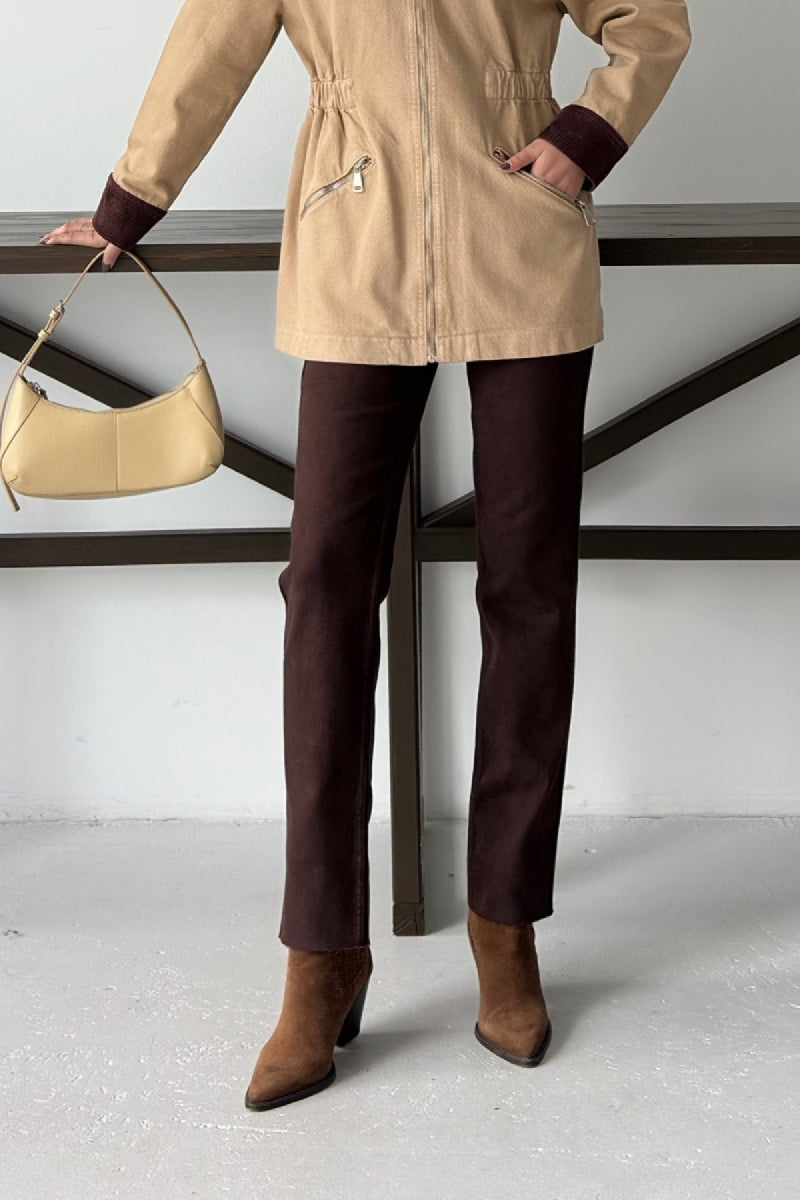 Şerit Detaylı Mom Fit Kot Pantolon 7111