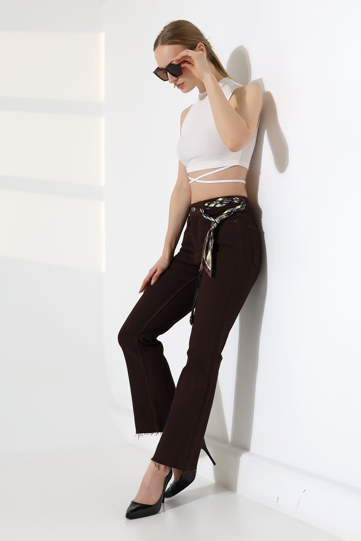 İspanyol Mom Fit Kot Pantolon 1706 - Kahverengi - (28-33) - 5