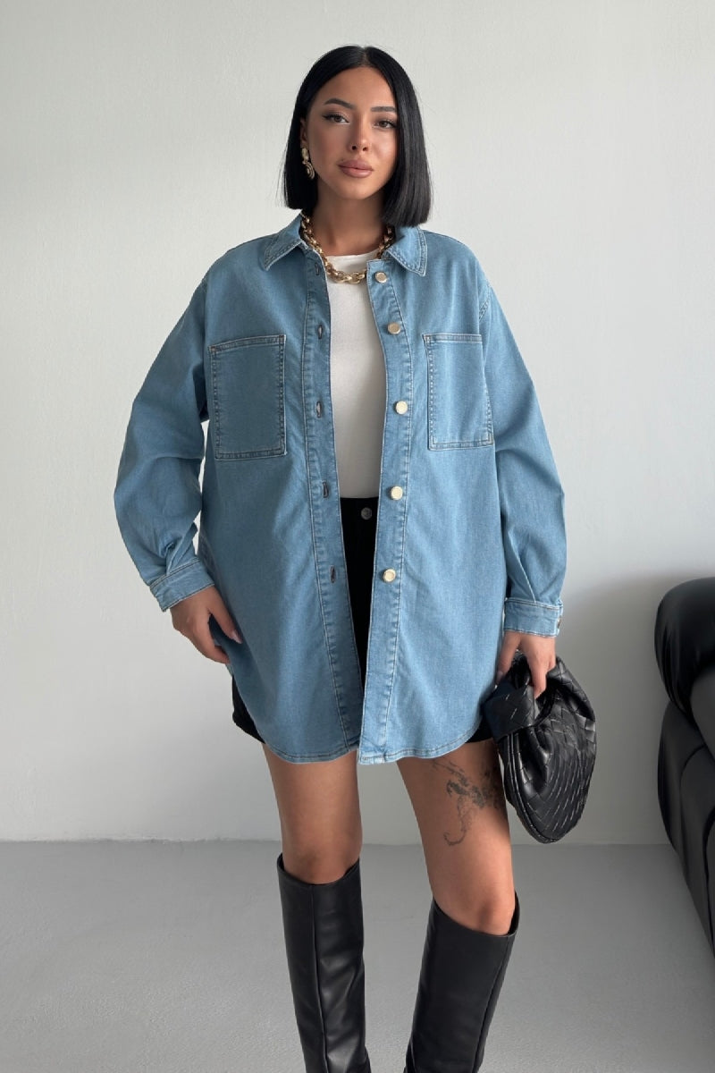 Oversize Kot Gömlek 6090