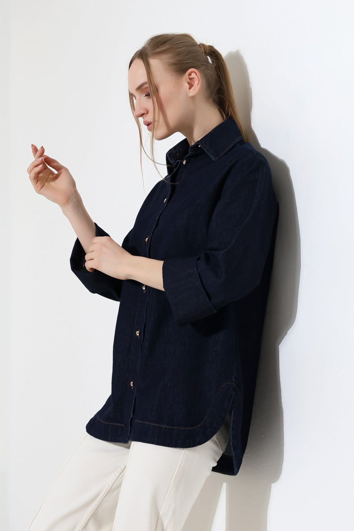 Oversize Düğmeli Gömlek 6262
