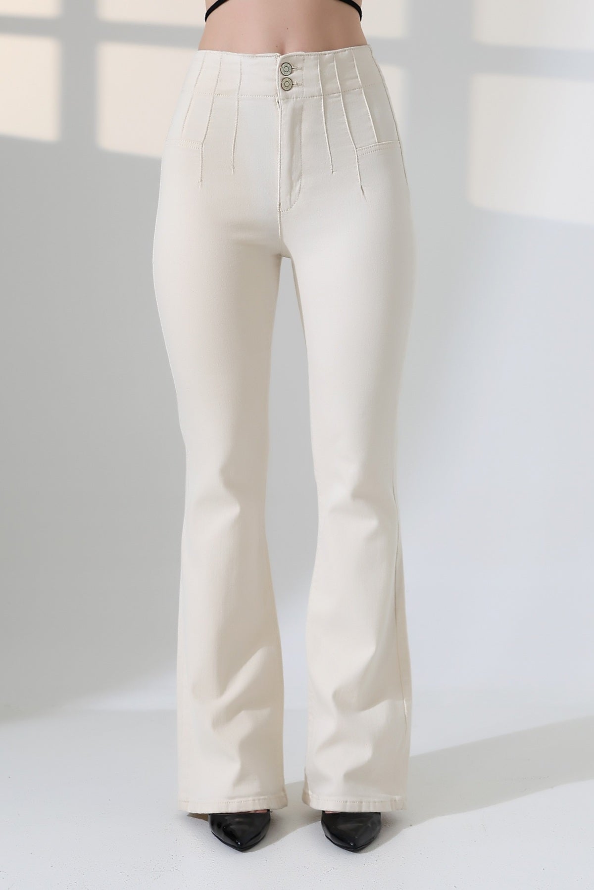 Pensli İspanyol Kot Pantolon 7021 - Naturel - (27-32) - 5