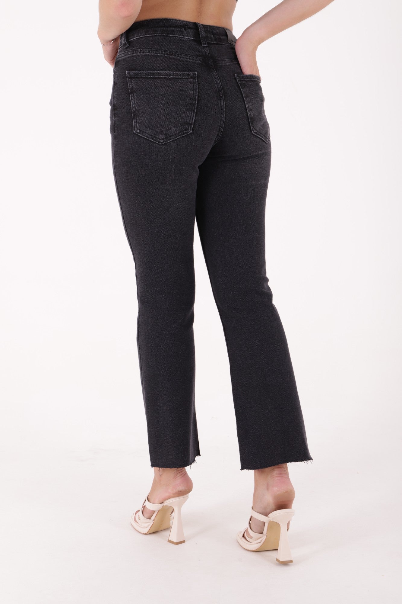 İspanyol Mom Fit Kot Pantolon 1706 - Antrasit Kot - (26-31) - 5