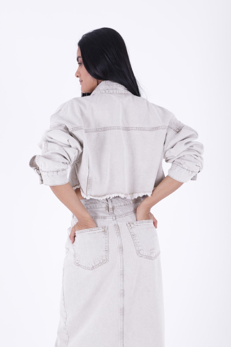 Astar Detaylı Kot Ceket - Açık Kahve - (XS-L-6) - 2