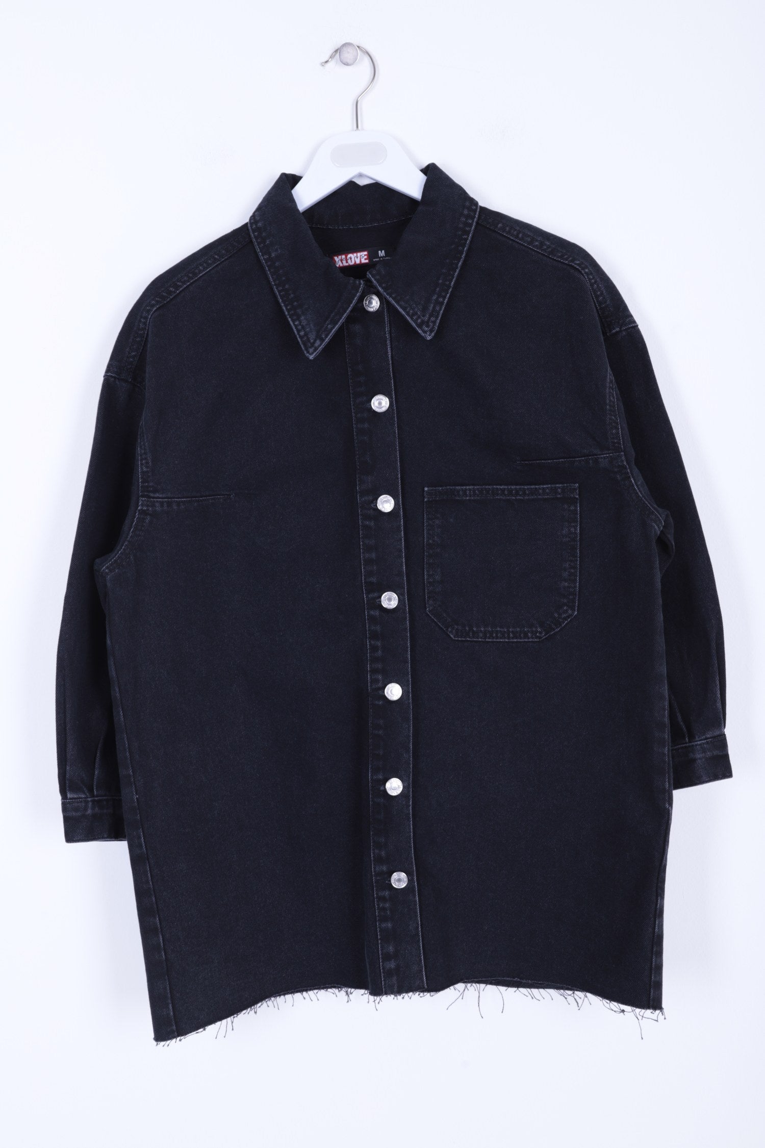 Nakışlı Kot Ceket - Düz Antrasit - (S-XL) - 4