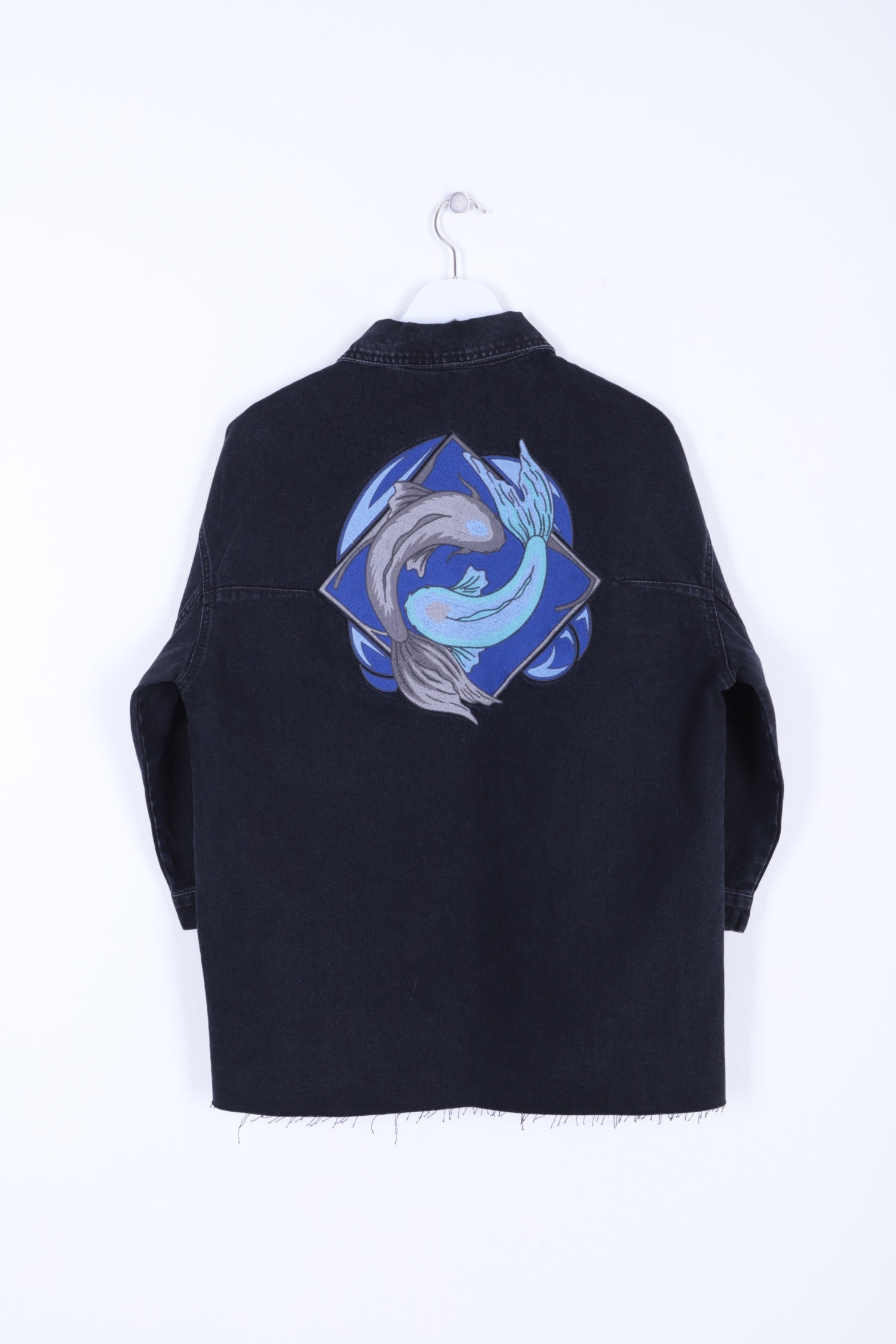 Nakışlı Kot Ceket - Düz Antrasit - (S-XL) - 5