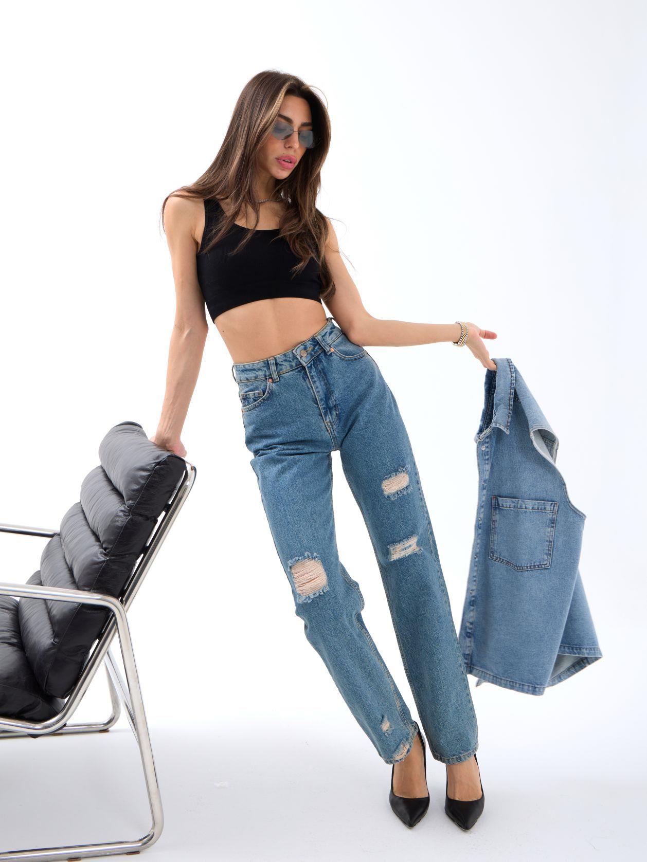 6025 KOT PANTOLON-MAVİ