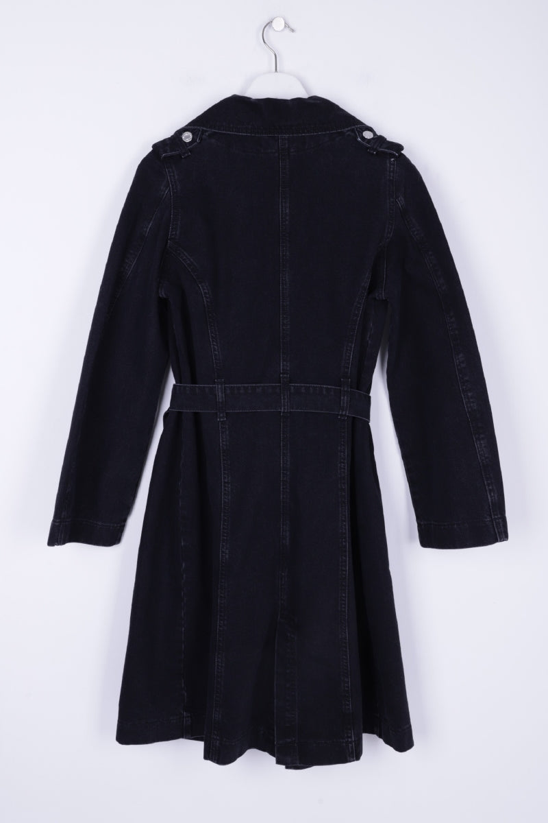 Kemerli Kot Trençkot - Düz Antrasit - (S-XL-6-2) - 6