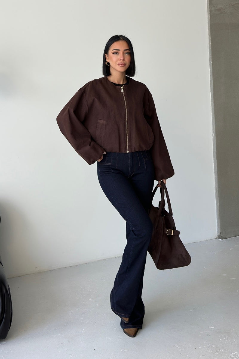 Lastikli Bomber Ceket - Kahverengi - (S-L-3) - 5