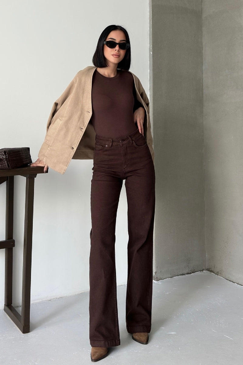 Astarlı Oversize Kot Ceket - Camel - (S+L+3) - 6