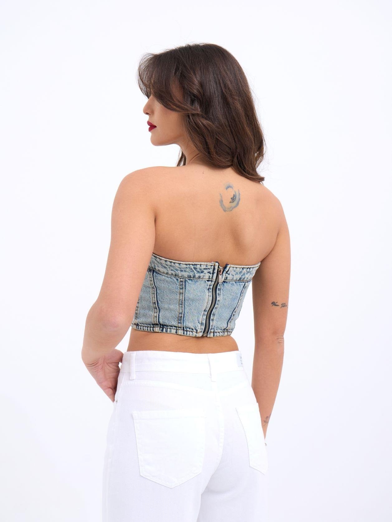 6289 KOT BLUZ-MAVİ