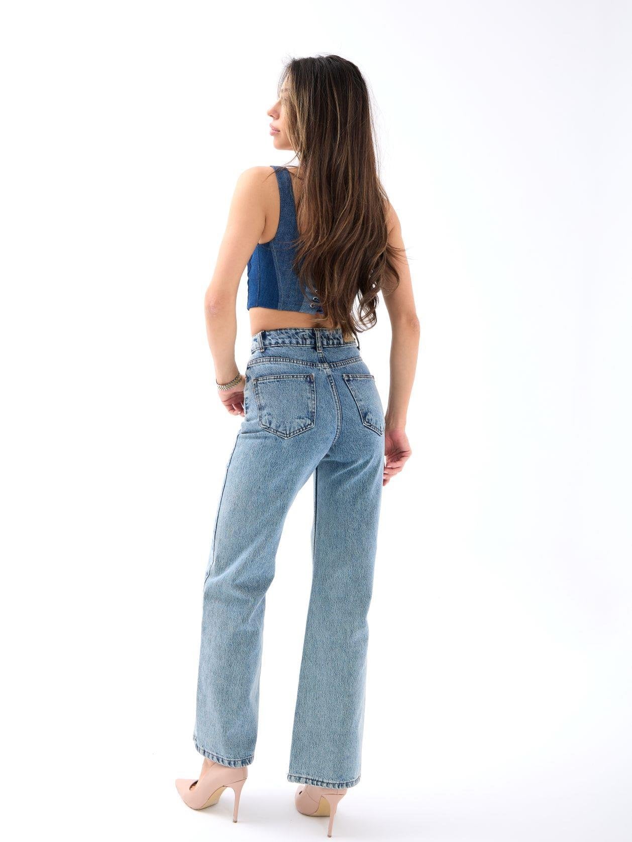 6373 DENİM SLIM PALAZZO FIT-MAVİ