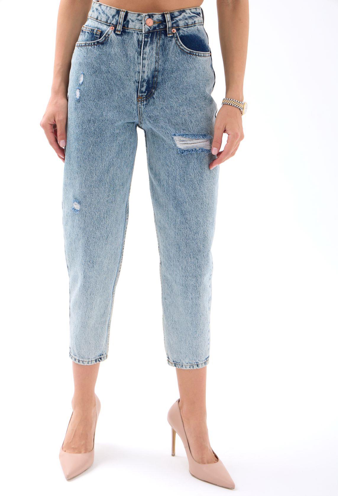 6461 DENİM RIPPED CARROT FIT-AÇIK MAVİ