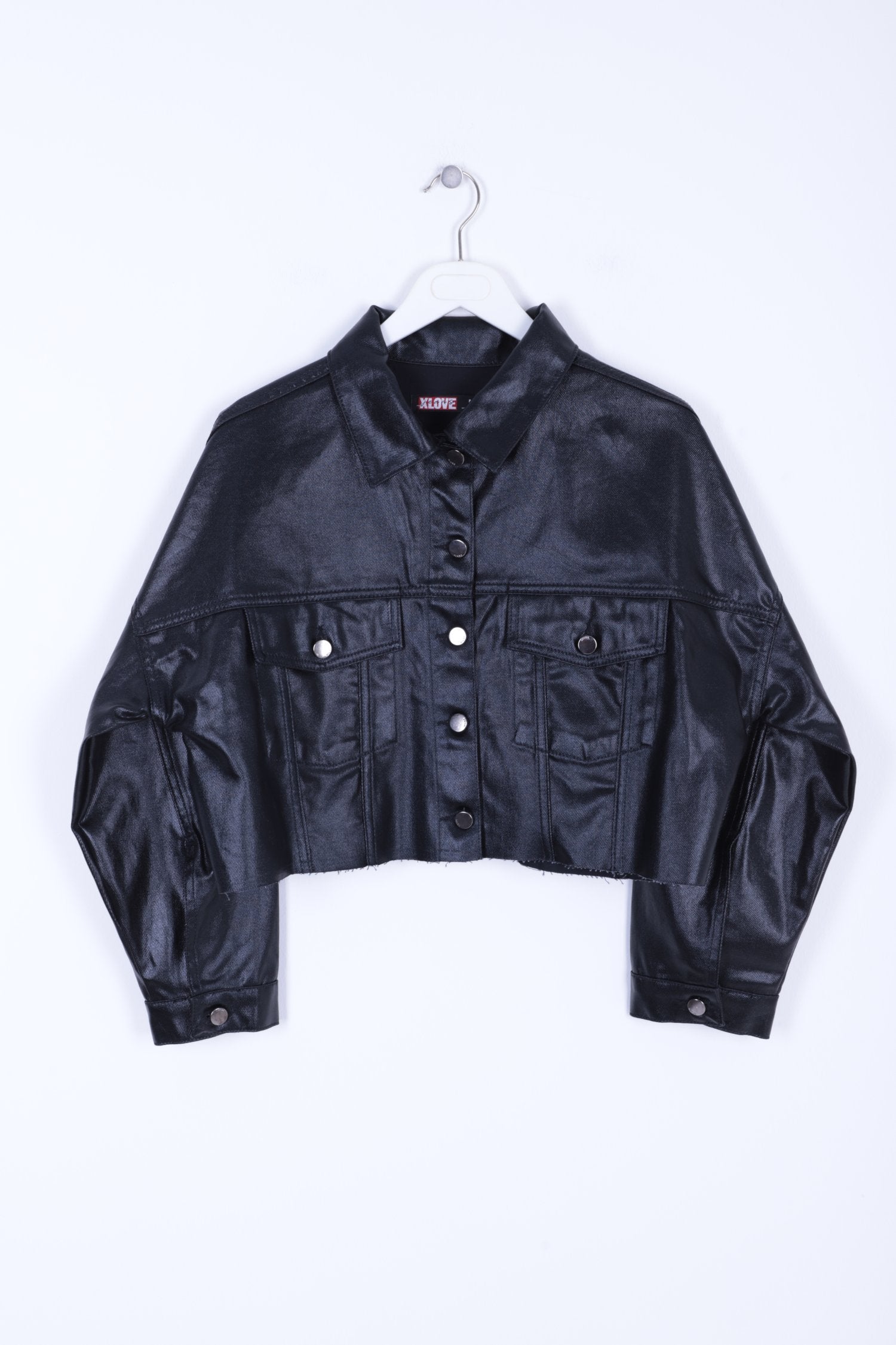 Kısa Oversize Kot Ceket - Kaplama Siyah - (S-XL) - 5