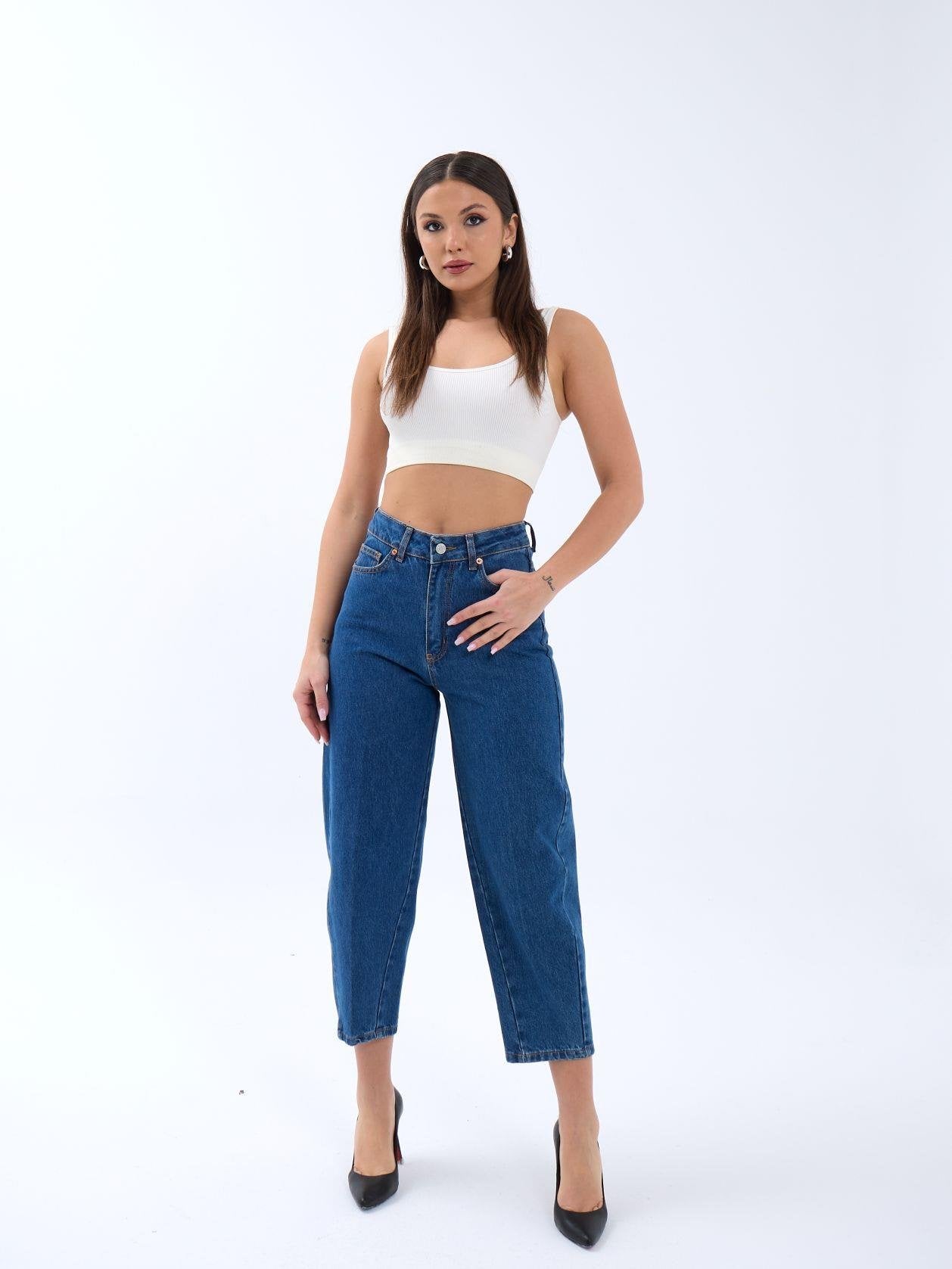 6520 DENİM BALLOON FIT-KOYU MAVİ