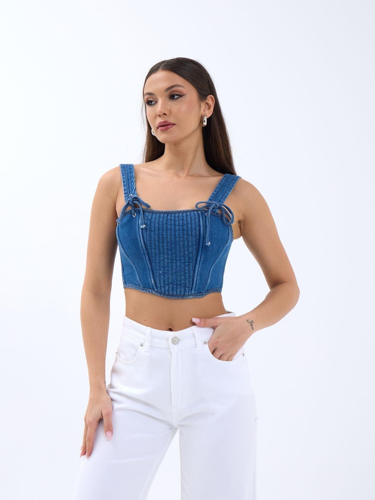 6987 KOT BLUZ-MAVİ