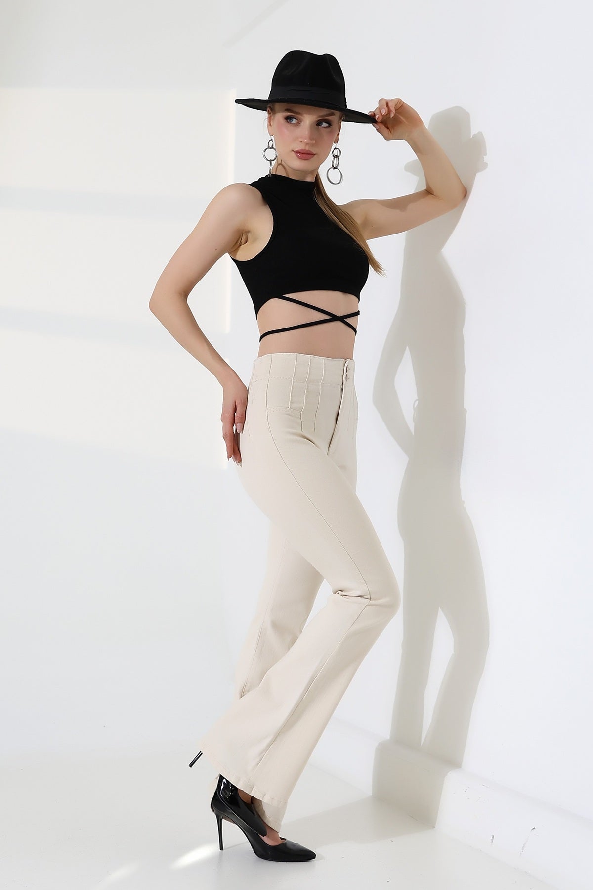 Pensli İspanyol Kot Pantolon 7021 - Naturel - (27-32) - 6