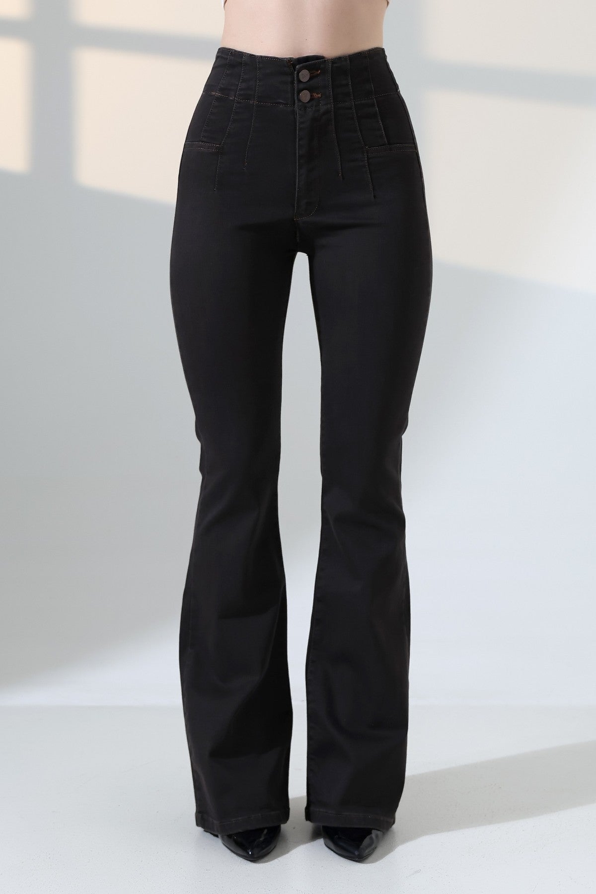 Pensli İspanyol Kot Pantolon 7021 - Antik Yeşil - (27-32) - 6