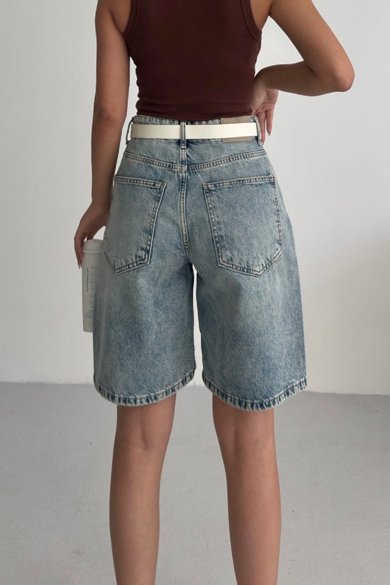 Orta Boy Kot Şort 2001 - Açık Mavi ve Tintli - (36-42-6-2) - 6