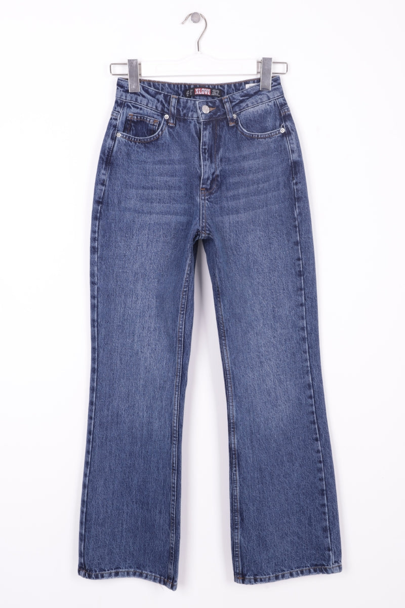 Palazzo Relax Kot Pantolon - Koyu Mavi Kot - (26-31) - 6