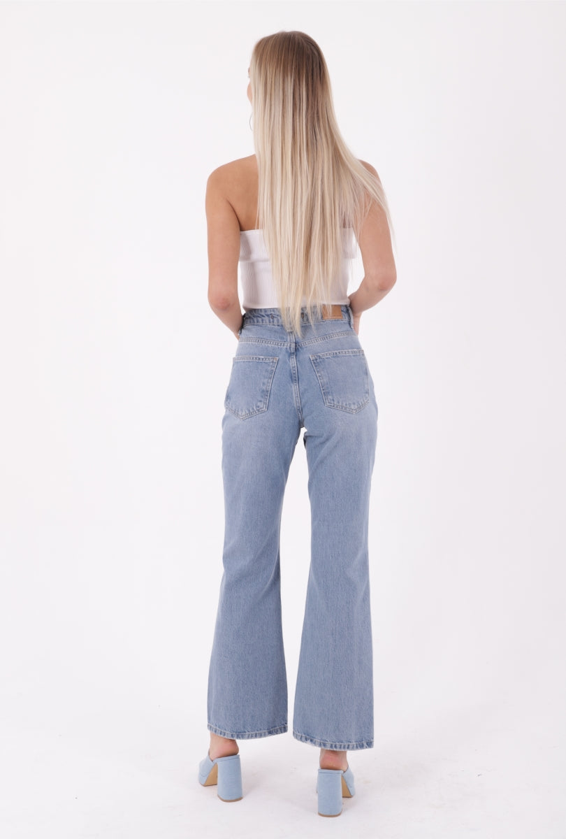 Palazzo Relax Kot Pantolon - Açık Mavi Kot - (26-31) - 3