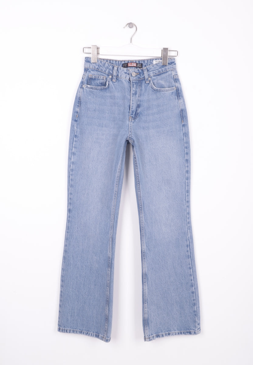 Palazzo Relax Kot Pantolon - Açık Mavi Kot - (26-31) - 6