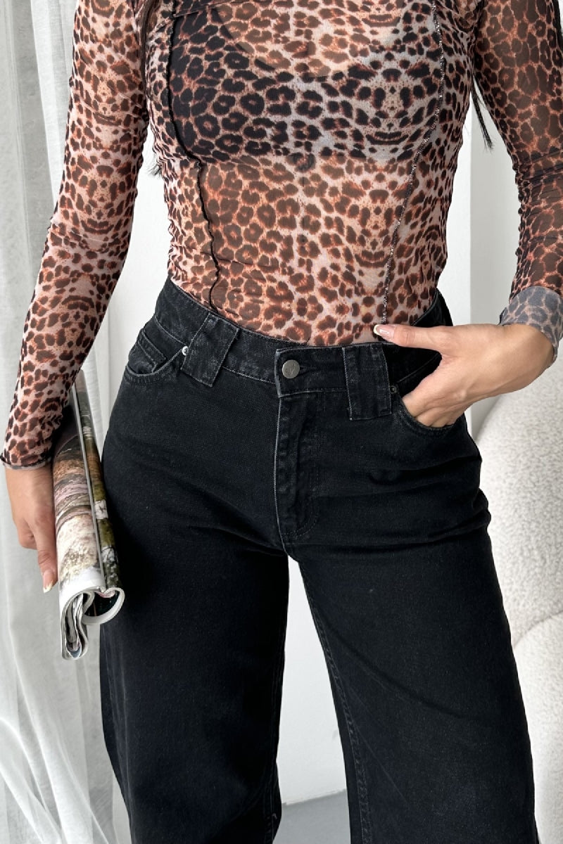 Bol Paça Baggy Relax Kot Pantolon - Düz Antrasit - (26-31) - 2