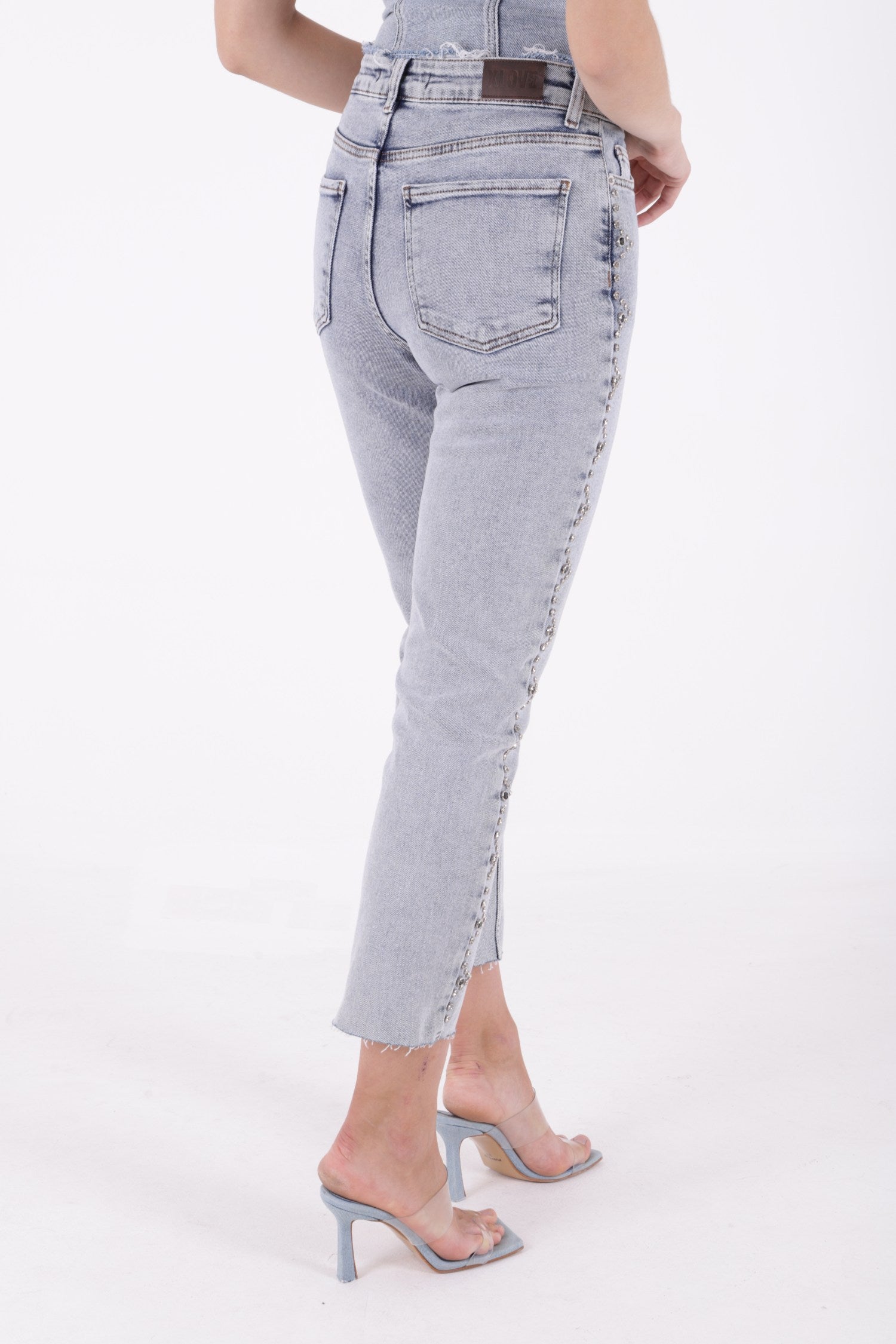 Yanları Droplı Mom Fit Kot Pantolon - Kar Yıkama Açık Mavi - (26-31) - 5