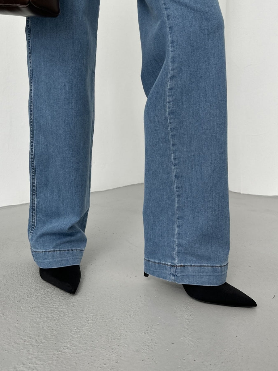 Pensli Kot Pantolon - Düz Orta Mavi Rins - (27-32) - 6